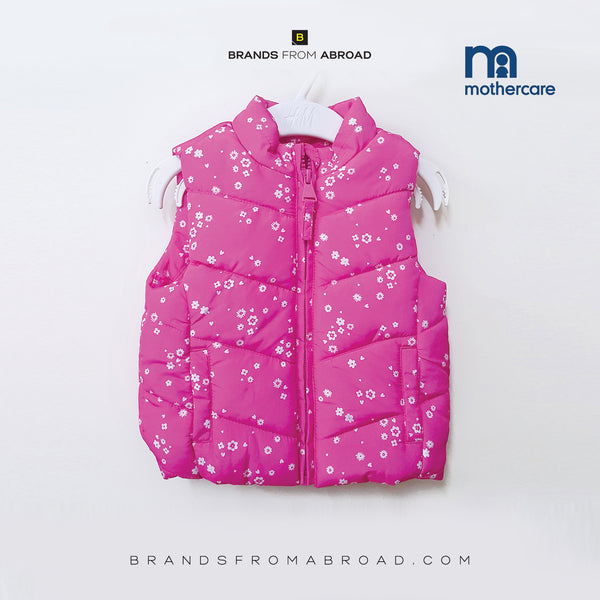 Mothercare  Sleeveless Quilted Jacket Girls Pink