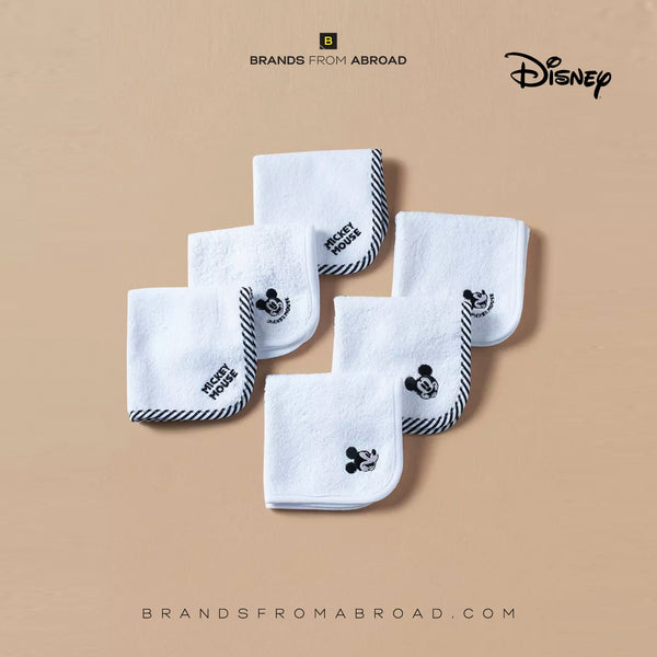 Disney Mickey Mouse Embroidered 6-Piece Wash Cloth Set