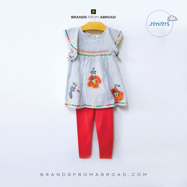 Juniors Frock & Legging set   Multi Colour