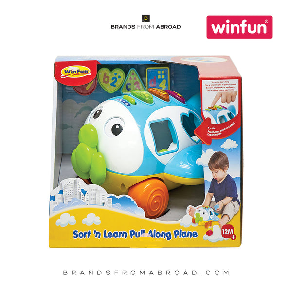 Winfun-Baby Toy Sort N Learn Pull Along Plane