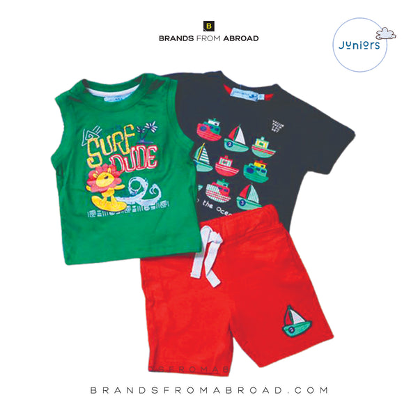 Juniors 3 Pack T-Shirt,Vest & Shorts  Multi Colours