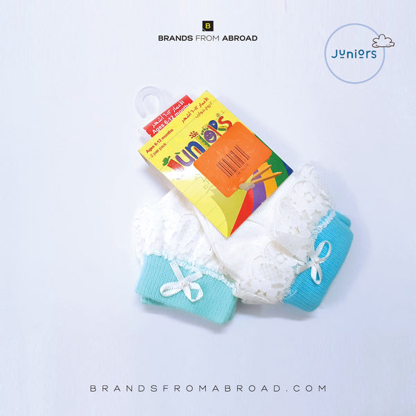 Juniors Girls Socks White/L.Blue