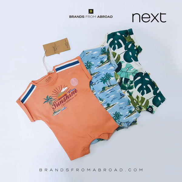 Next 3 pack Organic  Short Rompers