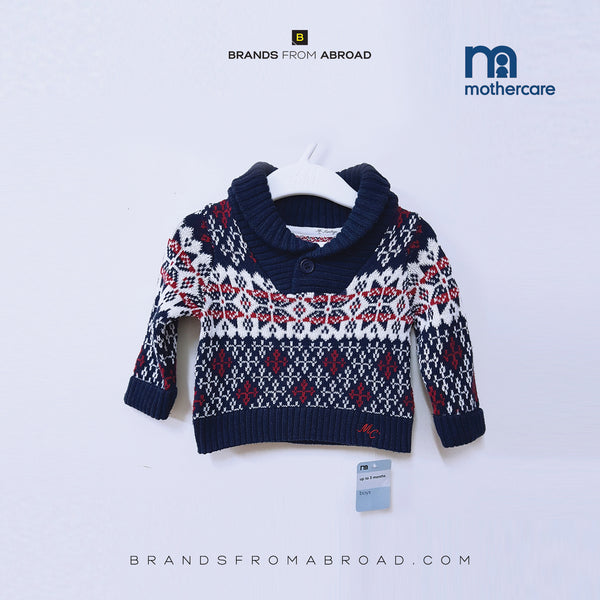 Mothercare Boys Sweater  Blue/White