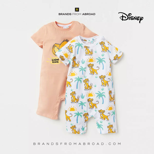 Disney Simba Print Romper with Short Sleeves - Set of 2