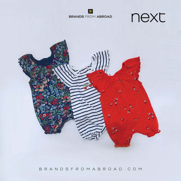 Next 3pack short organic rompers