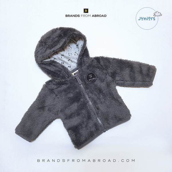 Juniors  Textured Jacket with HoodJacket Grey Cosy Feel