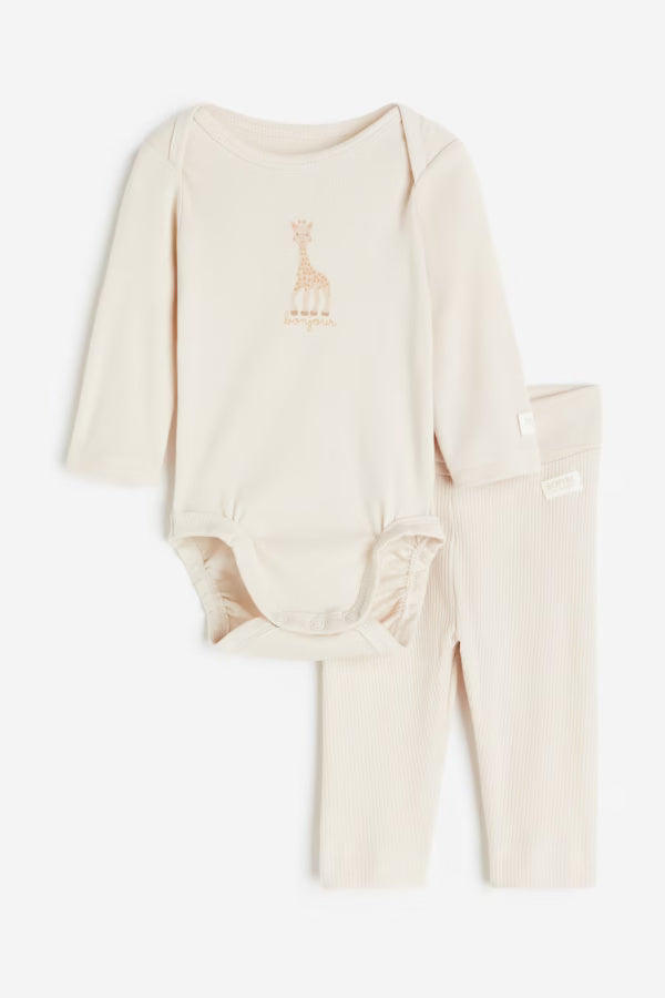 H&M  2-piece set  Organic Cotton Giraffe