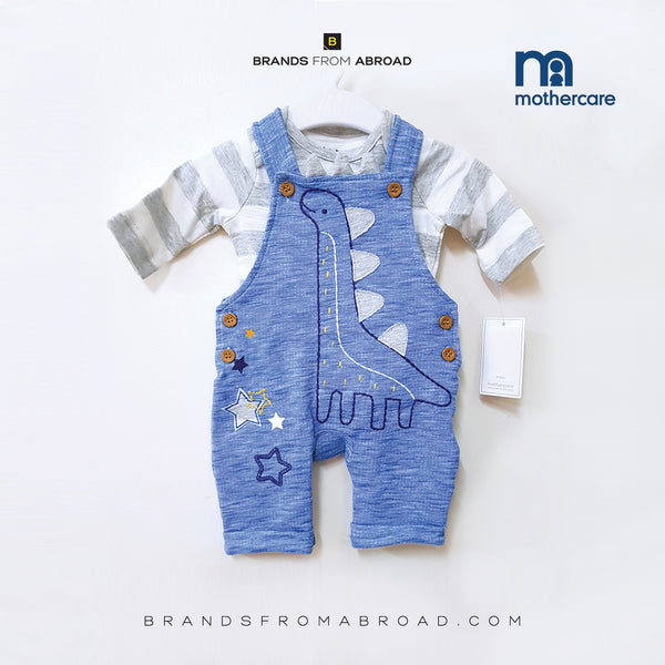 Mothercare 2-PCS Dungarees set  L Blue