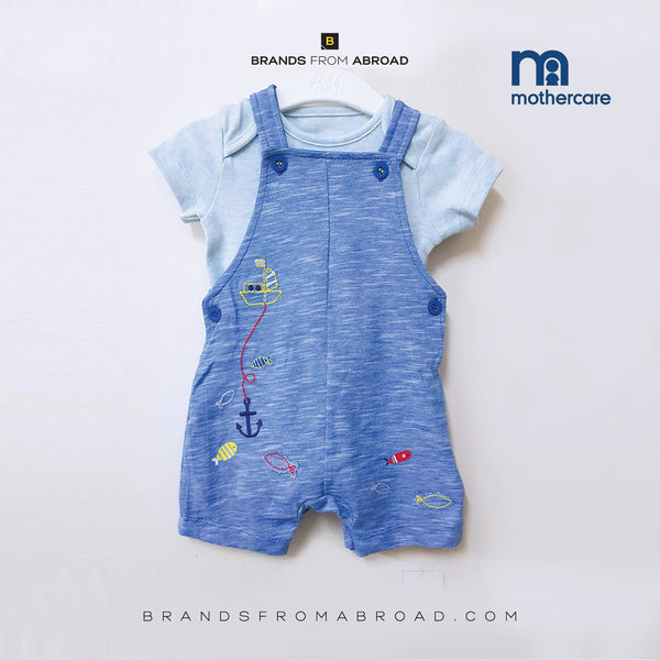 Mothercare 2-PCS Short Dungarees Set Blue