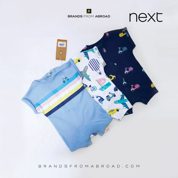 Next 3 pack Organic  Short Rompers