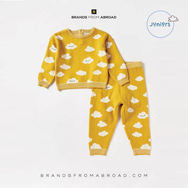 Juniors All-Over Cloud Detail Pullover and Joggers Set