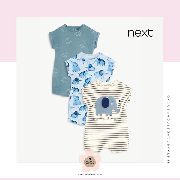 Next 3 pack Organic  Short Rompers