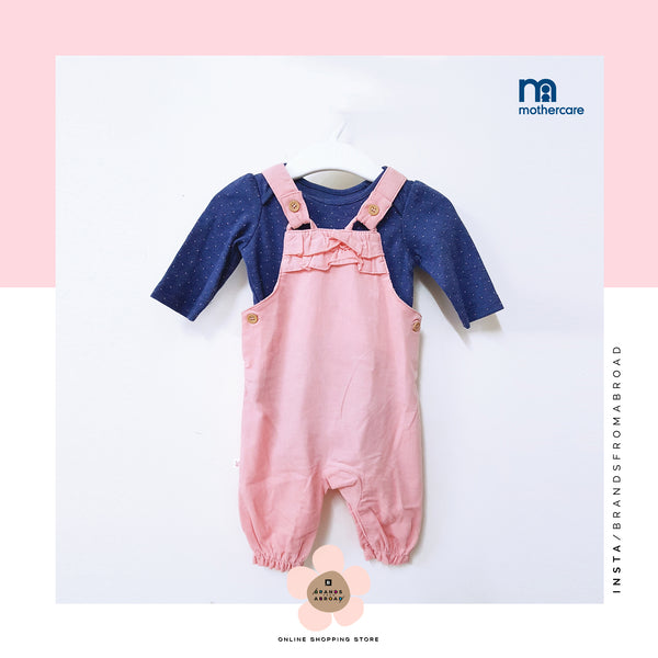 Mothercare 2-PCS  Dungarees set Pink