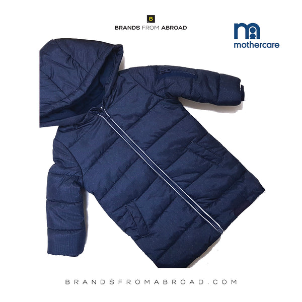 Mothercare Hooded padded Long jacket Blue