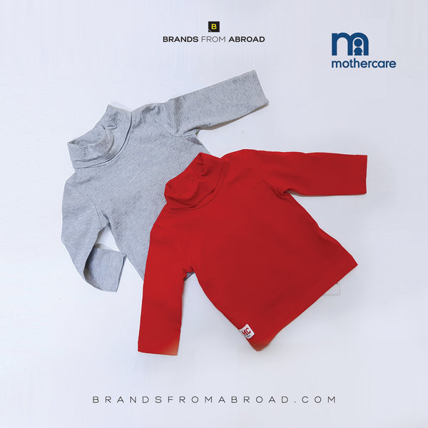 Mothercare 2 pack High Neck Shirts Red/Grey