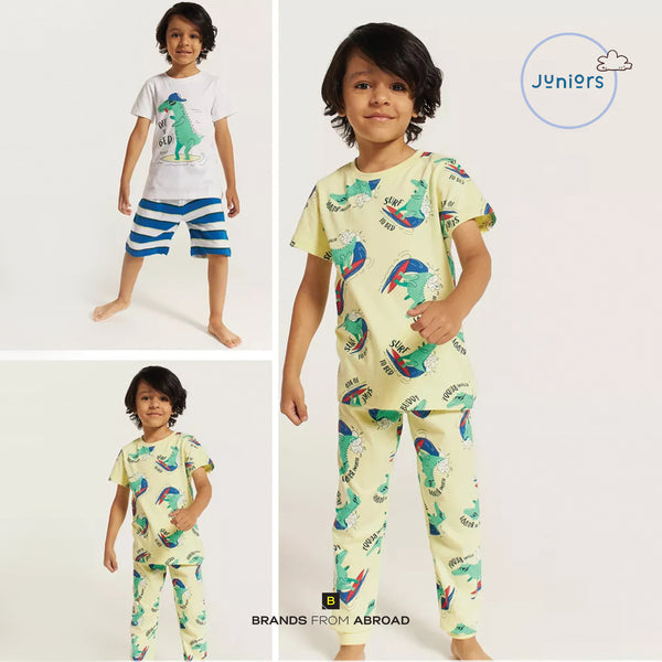 Juniors 4-Piece T-shirt with Shorts and Pyjama Set  Slim Fit