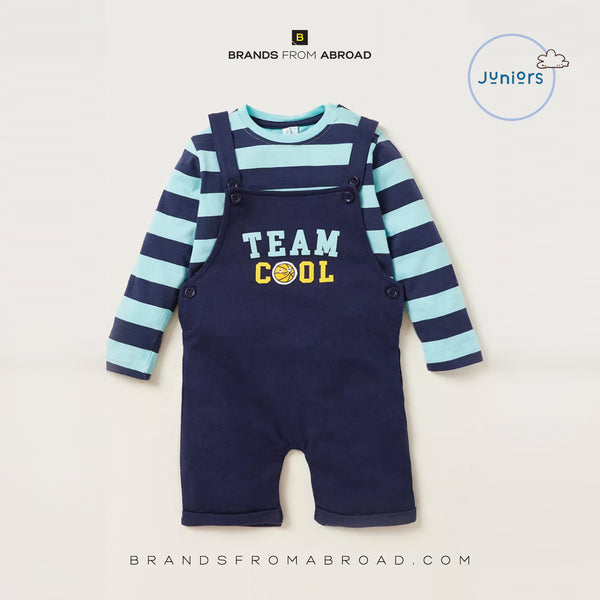 Juniors 2 Pcs Dungaree Set  Blue