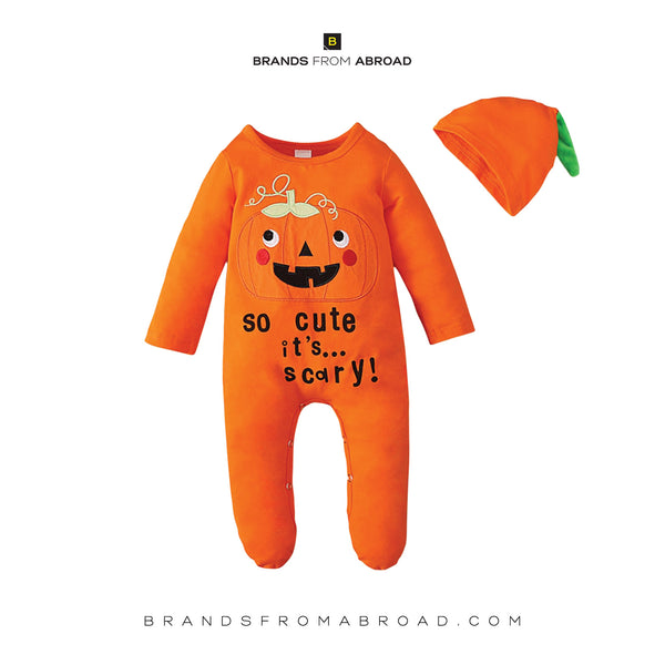Halloween Pumpkin  Sleepsuits With Cap