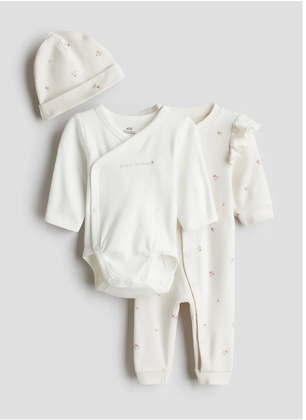 H&M  3-piece set  Organic Cotton