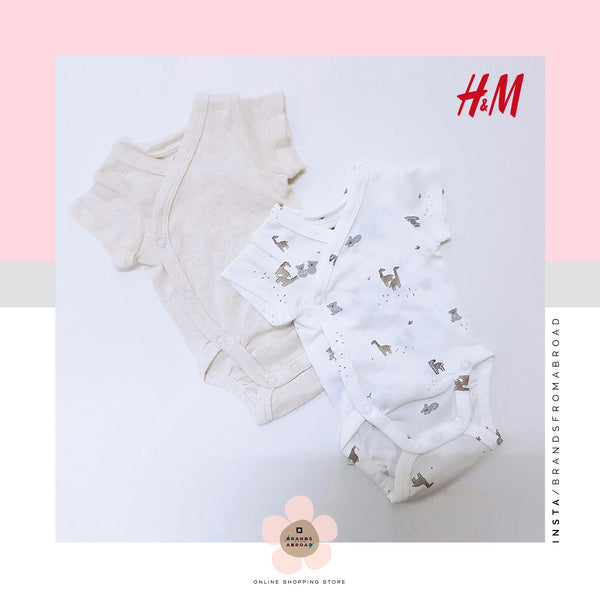 H&M Short sleeve Bodysuit Set of 2  Organic Cotton