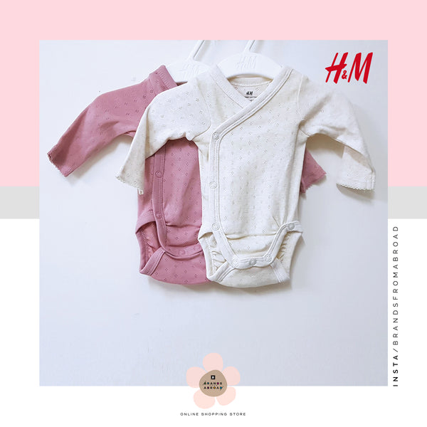 H&M long sleeve Bodysuit Set of 2   Organic Cotton