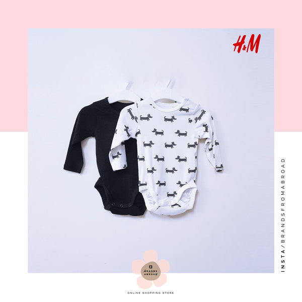 H&M long sleeve Bodysuit Set of 2  Organic Cotton