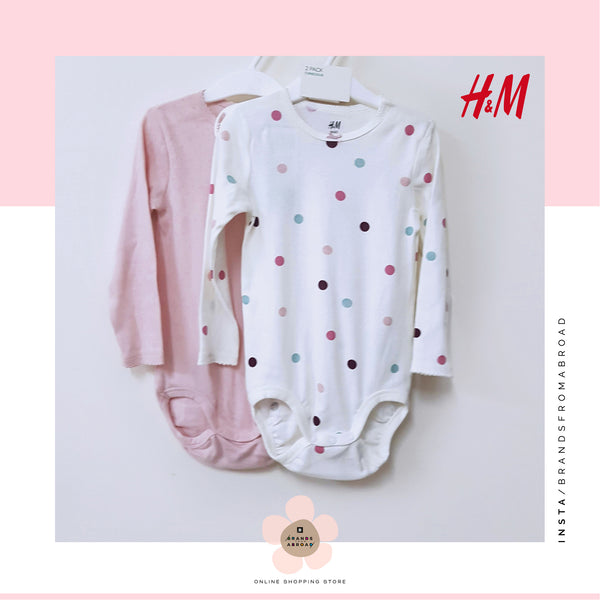 H&M long sleeve Bodysuit Set of 2   Organic Cotton