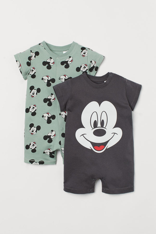 H&M Disney organic 2-piece Short Rompers Mickey Organic Cotton