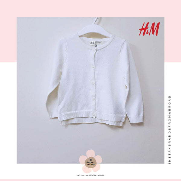 H&M Knit Cardigan / Sweater White Organic Cotton