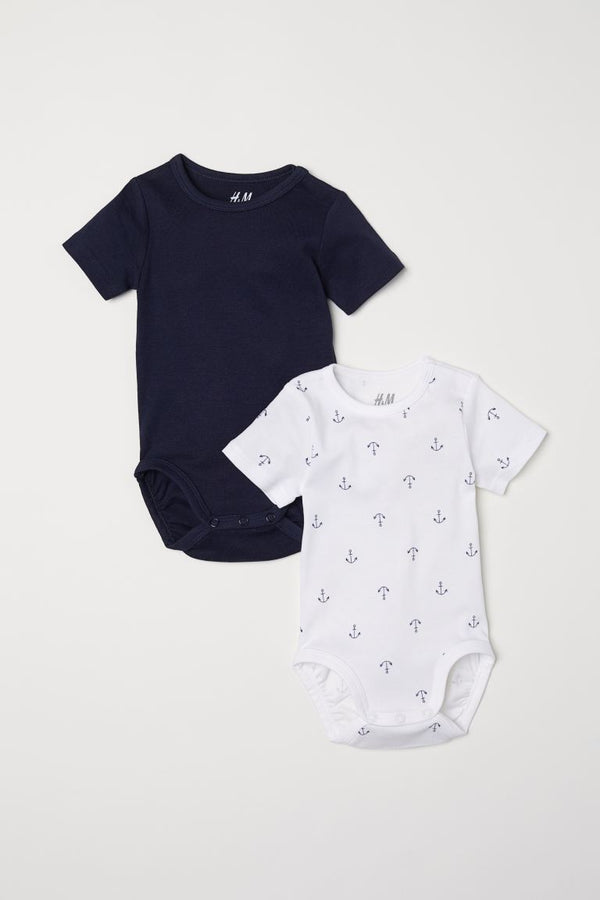 H&M Short sleeve Bodysuit Set of 2  Organic Cotton