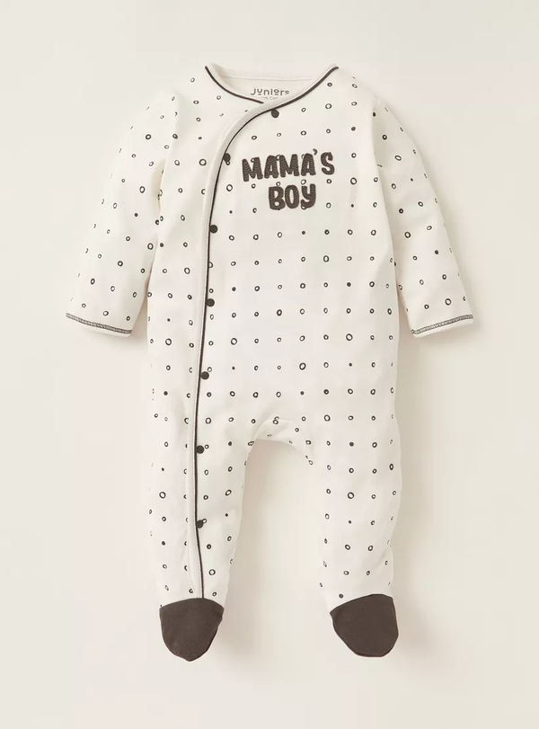 Juniors Closed Feet Sleepsuit Mama,s Boy