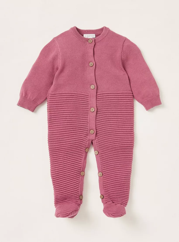 Giggles Sleepsuit Closed Feet Warm Maroon