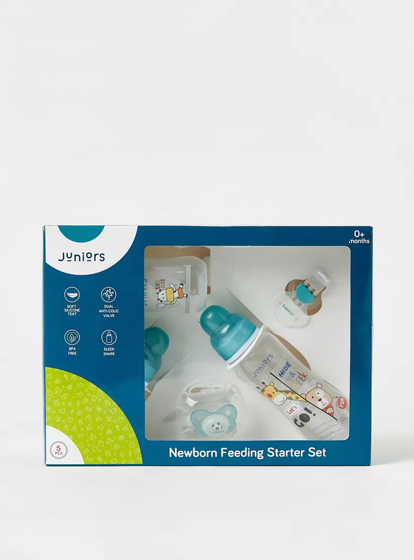 Juniors 5-Piece Newborn Feeding Starter Gift Set Sea Green (Feeders)