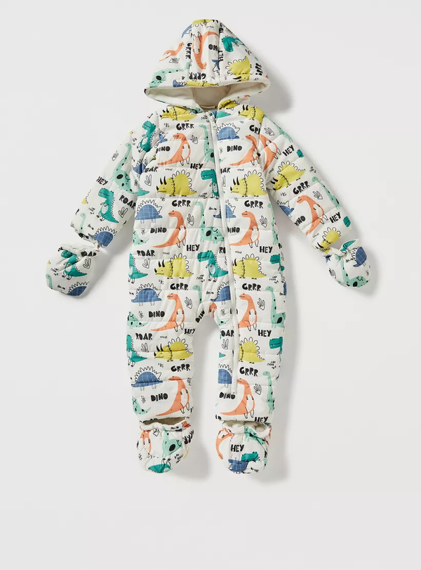 Juniors Hooded Coverall with Long Sleeves  Dinosaur