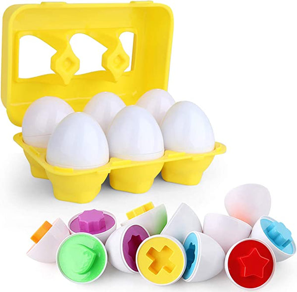 Shape and Colour Matching Eggs – Set of 6