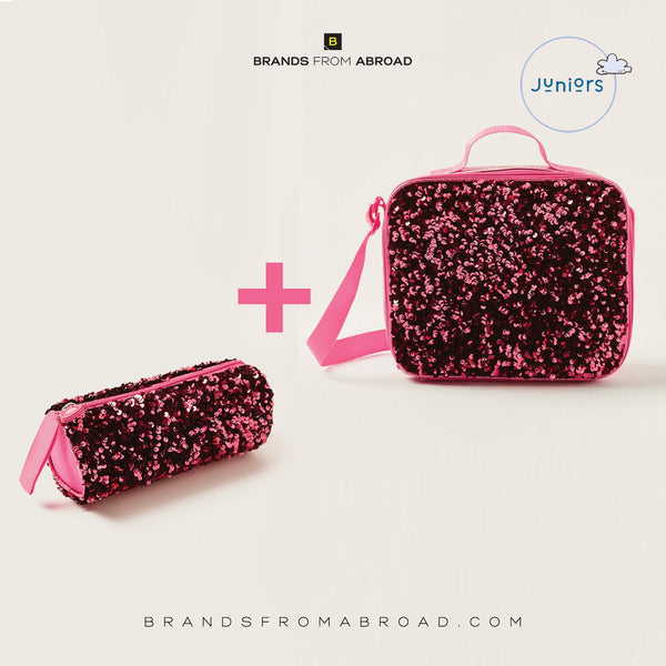 Juniors Sequin Embellished Lunch Bag & Pencil Case