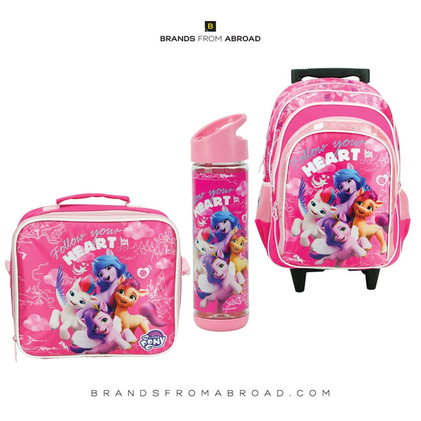 My Little Pony Printed Trolley Bag  Lunch Bag & Pencil Case Set  of 3