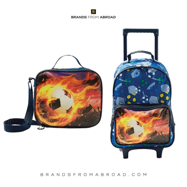 Juniors Football Print Trolley bag & Lunch Bag