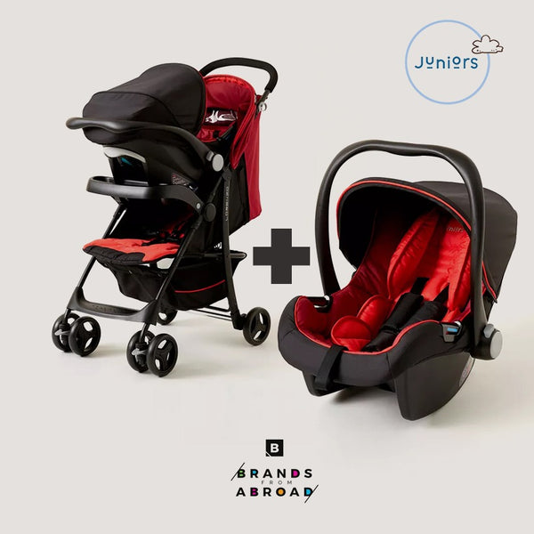 Juniors Lorenzo Red Stroller with Car Seat Travel System Red