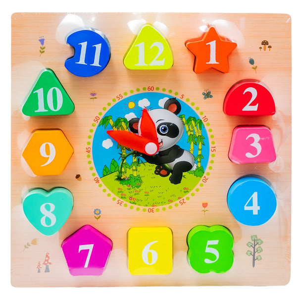 Wooden Teaching Clock Puzzle Educational Toy
